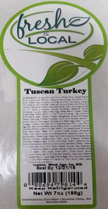 Product label, Fresh & Local, Tuscan Turkey