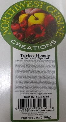 Product label, Northwest Cuisine Creations, Turkey Hoagie w-Avocado Spread.jpg