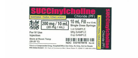 Succinylcholine, 10 ml  label example