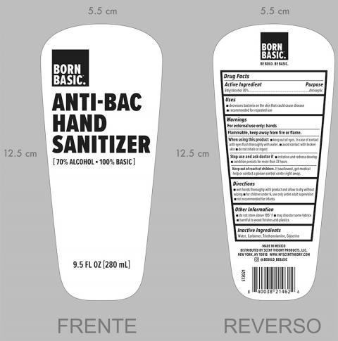 Born Basic Anti-Bac Hand Sanitizer 70% Alcohol, 9.5 fl oz