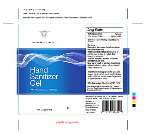 Label, Medically Minded Hand Sanitizer Gel 8 fl oz