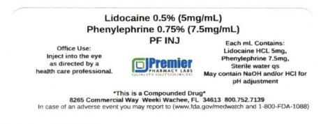 Lidocaine 0.5% / Phenylephrine 0.75% (7.5mg/mL)  PF INJ, Premier Pharmacy Labsq
