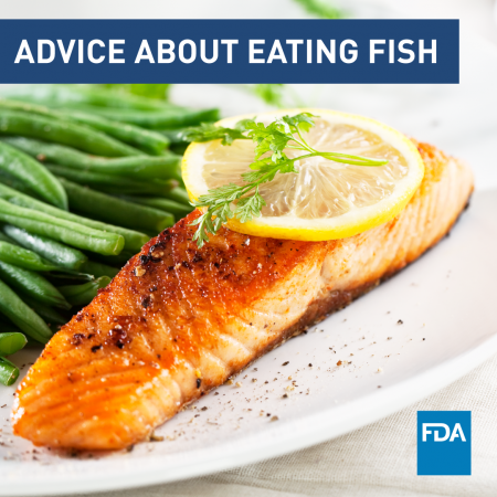 Advice About Eating Fish (salmon on a plate)