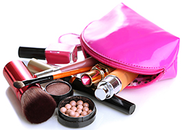 picture of makeup bag on a white background