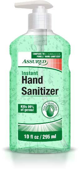 Product image, ASSURED ALOE HAND SANITIZER 10 FL OZ