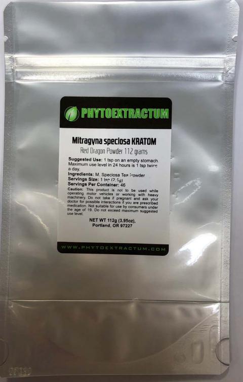 "PHYTOEXTRACTUM MITRAGYNA SPECIOSA KRATOM RED DRAGON POWDER 112G"