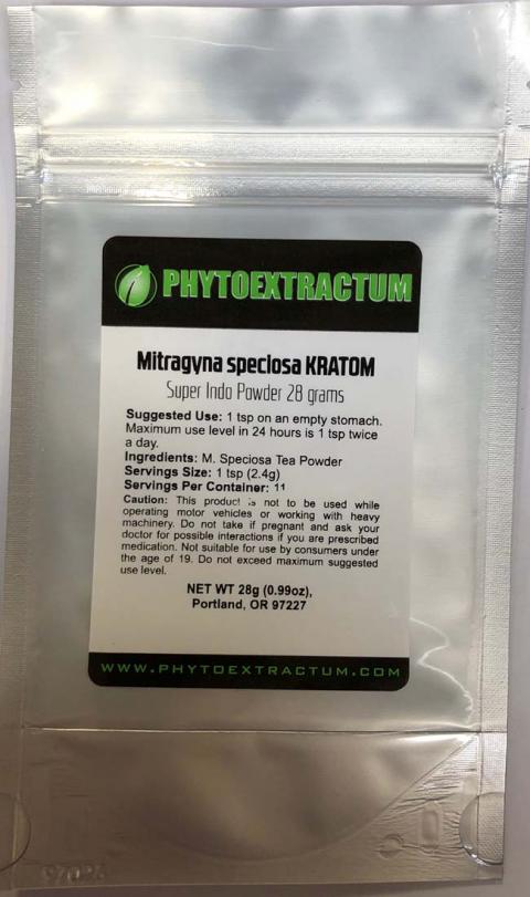 "PHYTOEXTRACTUM MITRAGYNA SPECIOSA KRATOM SUPER INDO POWDER 28G"