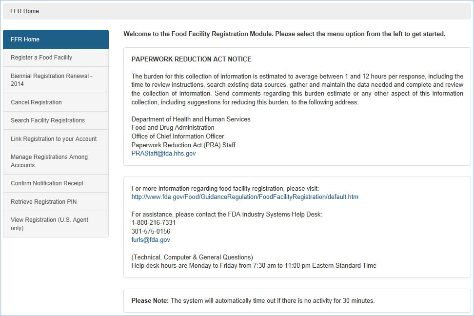 Food Facility Registration Step-by-Step Instructions Figure 2