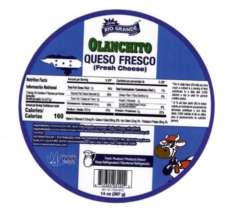 Label, Rio Grande Olanchito Queso Fresco