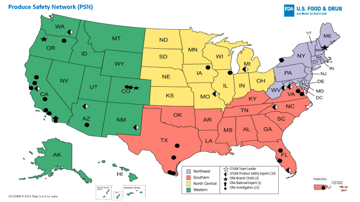 Produce Safety Network (PSN) Map - December 2023