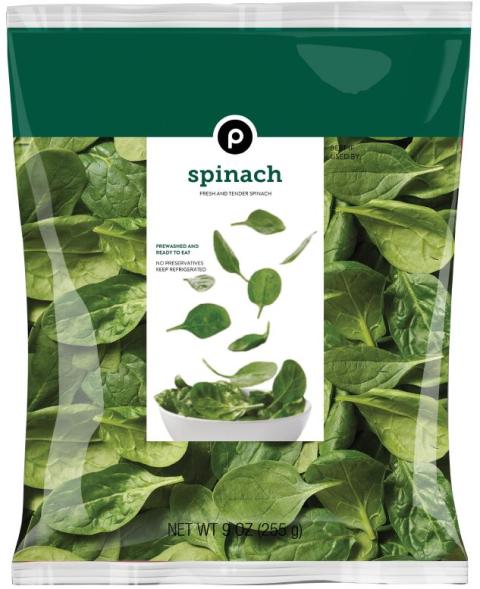 Labeling, Publix Spinach (Front)