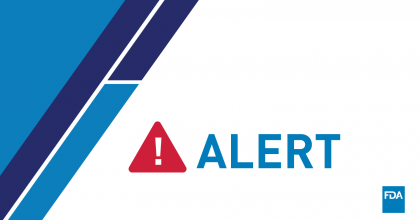 CDER Alert graphic with red caution icon