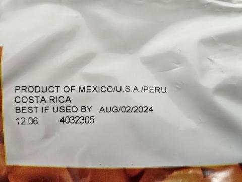 Image 4 – Labeling, Great Value Mixed Fruit, image of product coding