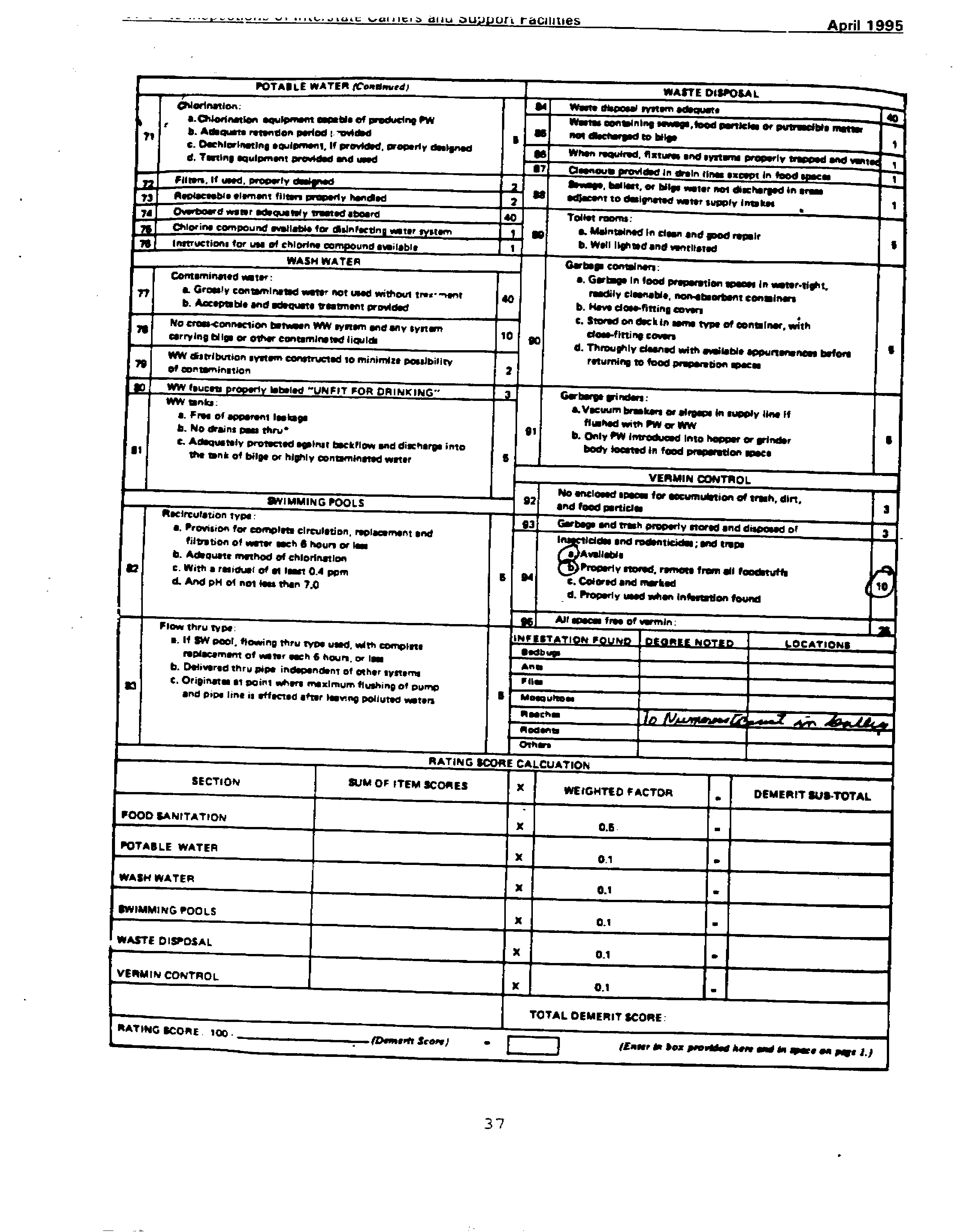 INTERSTATE CARRIERS AND SUPPORT FACILITIES--back page 37