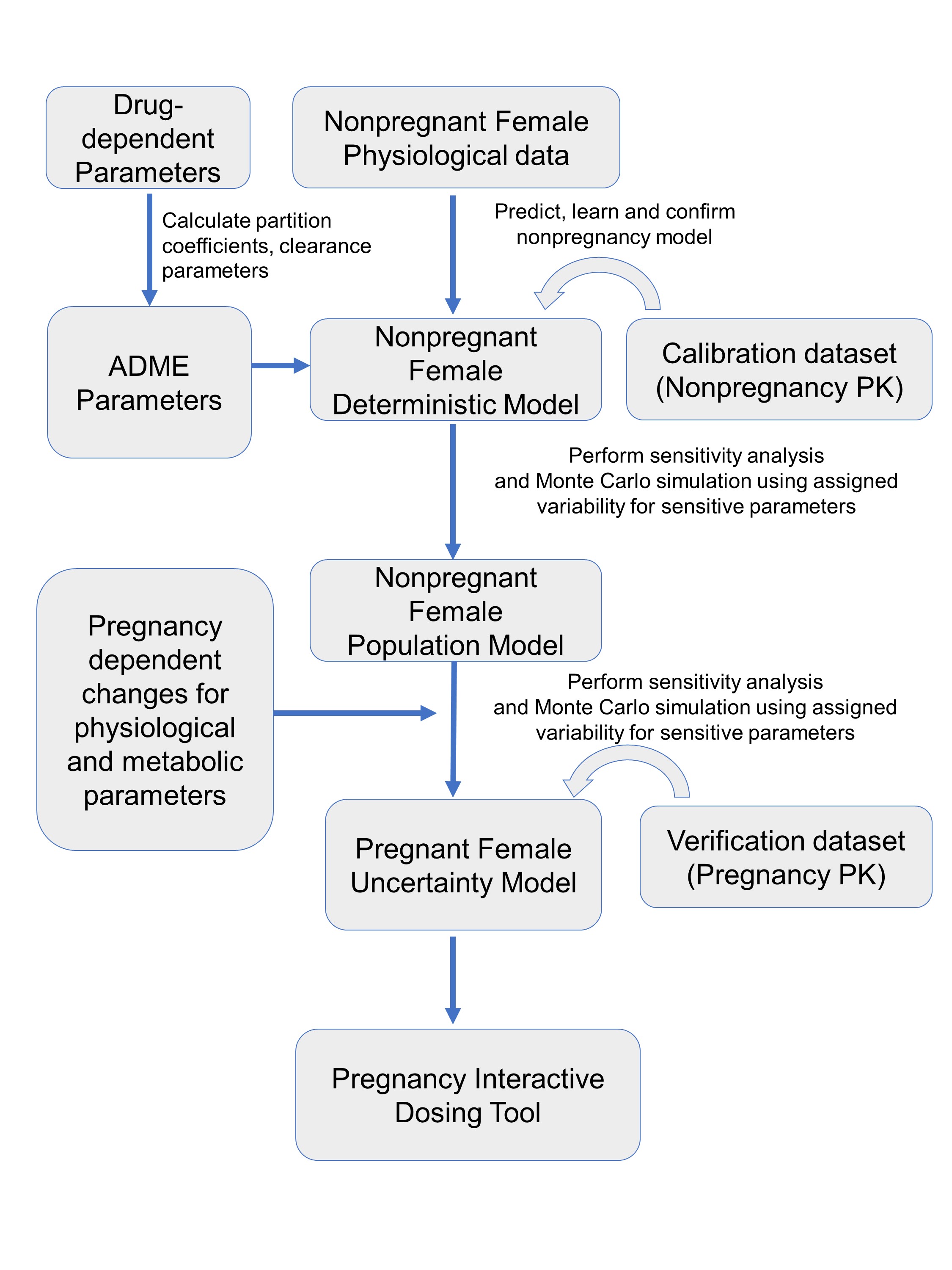 Flowchart describing Pregnancy Interactive Dosing Tool