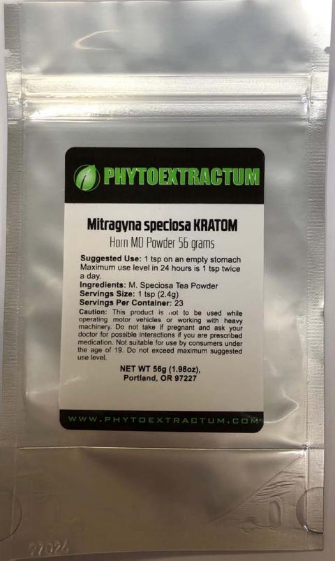 "PHYTOEXTRACTUM MITRAGYNA SPECIOSA KRATOM HORN MD POWDER 56G"