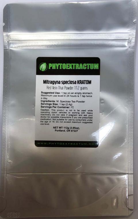 "PHYTOEXTRACTUM MITRAGYNA SPECIOSA KRATOM RED VEIN THAI POWDER 112G"