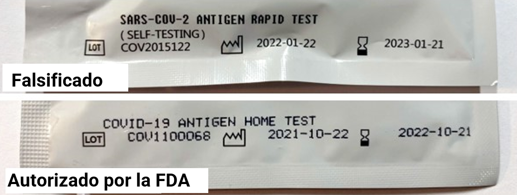 Falsificado. Autorizado por la FDA.