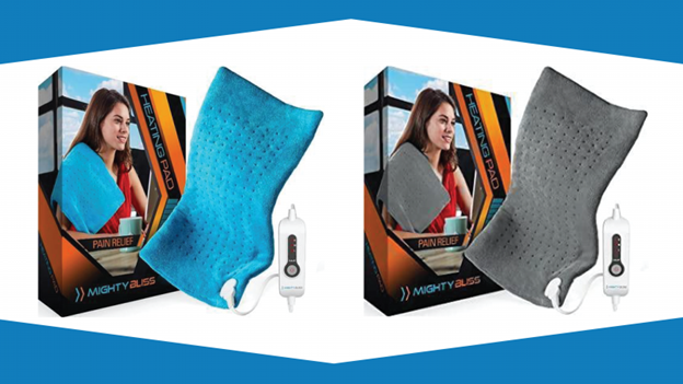 woman using Mighty Bliss heating pad