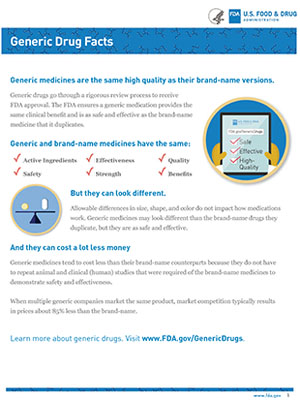 Generic Drugs Fact Sheet