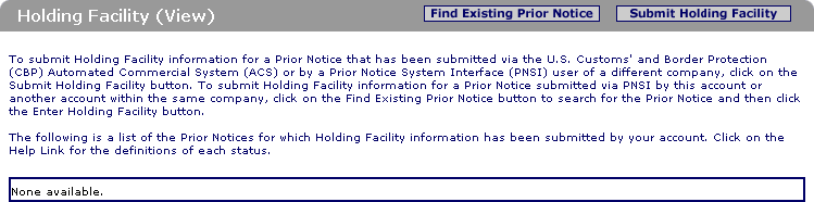 Prior Notice for Food Articles Additional Capabilities Web Entries Step 4