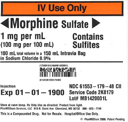 "1 mg/mL Morphine Sulfate in 0.9% Sodium Chloride"