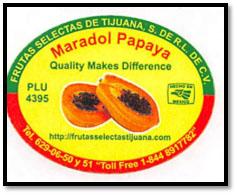 Packer’s label, Maradol Papayas