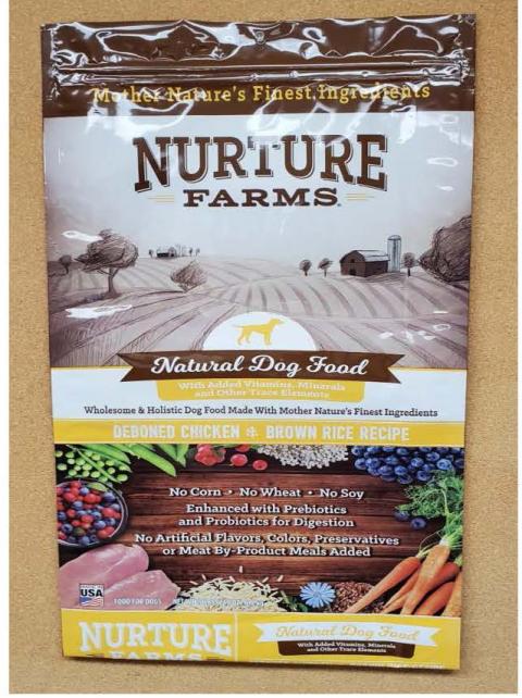 Front Image – Nature Farms Natural Dog Food Deboned Chicken & Brown Rice Recipe 15 lbs.