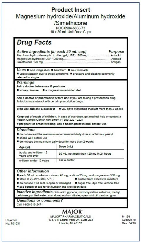 Product Insert Major Magnesium hydroxide/Aluminum hydroxide/Simethicone 10x30mL Unit Dose Cups