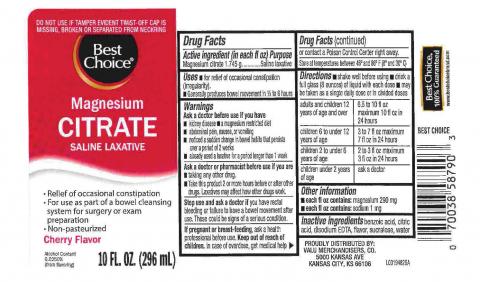 “Best Choice Magnesium Citrate Saline Laxative, Cherry Flavor”