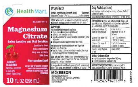 “HealthMart Magnesium Citrate Saline Laxative and Oral Solution, Cherry Flavor”