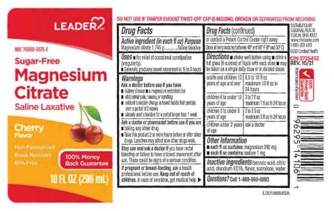 “Leader Sugar-Free Magnesium Citrate Saline Laxative, Cherry Flavor”