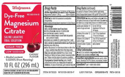 “Walgreens Dye-Free Magnesium Citrate Saline Laxative, Cherry Flavor (red label)”