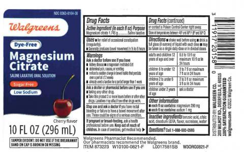 “Walgreens Dye-Free Magnesium Citrate Saline Laxative, Cherry Flavor (blue label)”