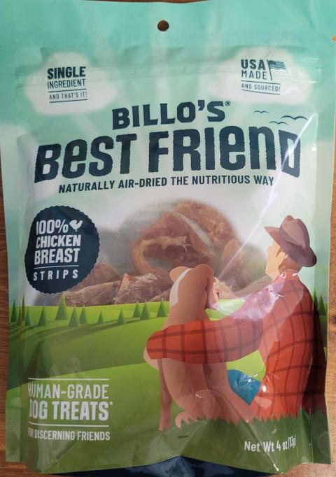 Labeling, Billo’s Best Friend, chicken breast strips, front of package