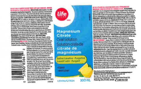 Life Brand, Magnesium Citrate Oral Solution, Lemon/Citron