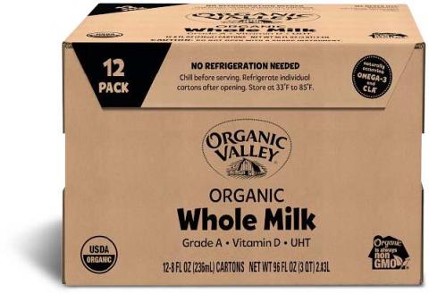 Organic Valley Organic Whole Milk 12ct/8 fl oz cartons