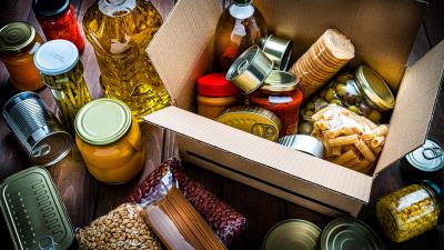 Box of non-perishable food items