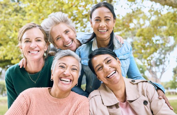 Group of senior happy women 