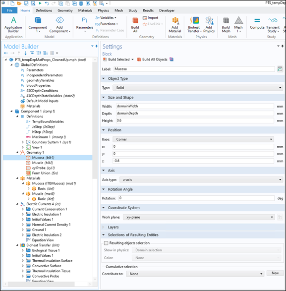 Screenshot of Component 1 - Building Geometry