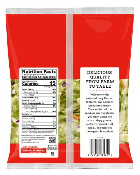 Photo 10 - Representative Labeling, Signature Farms Garden Salad 