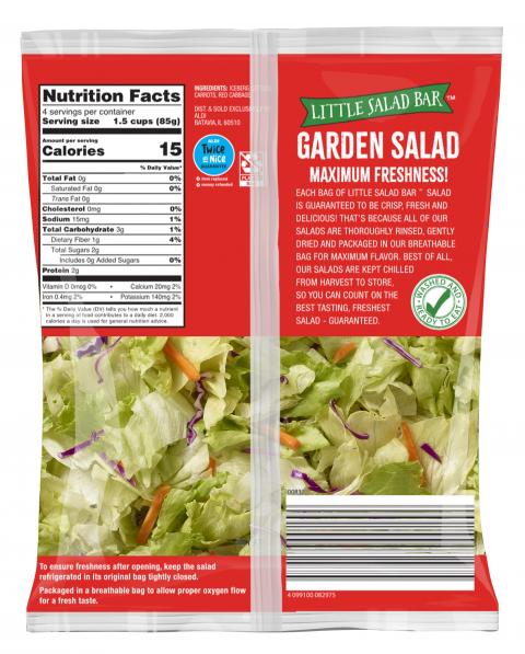 Photo 12 - Representative Labeling, Little Salad Bar Garden Salad 