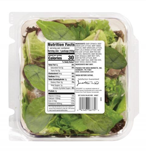 Photo 6 - Representative Labeling, Weis Fresh From the Field 50-50 Salad Mix 