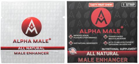 ALPHA MALE+, ALL NATURAL, MALE ENHANCER, foil pouch front