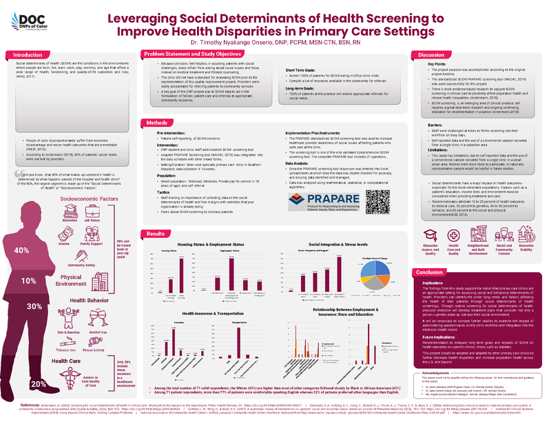Leveraging Social Determinants of Health Screening to Improve Health Disparities in Primary Care Settings