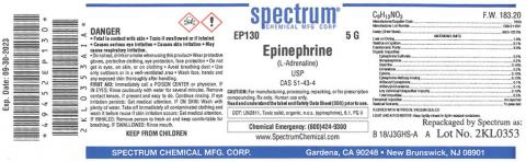 Label, spectrum Epinephrine 5 g, Lot 2KL0353