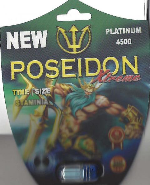 Front Label 1 Capsule Blister Pack:  POSEIDON PLATINUM 4500 Xtreme