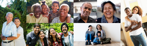 Collage of diverse group of people.