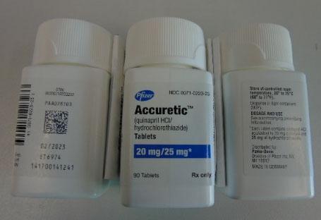 First image: “Accuretic™ (quinapril HCl/hydrochlorothiazide) tablets, 20 mg/12.5 mg”
