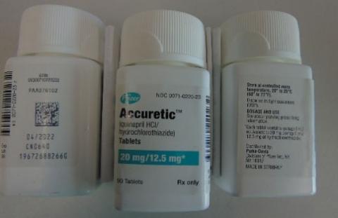3rd Image: “Accuretic™ (quinapril HCl/hydrochlorothiazide) tablets, 20 mg/25 mg”
